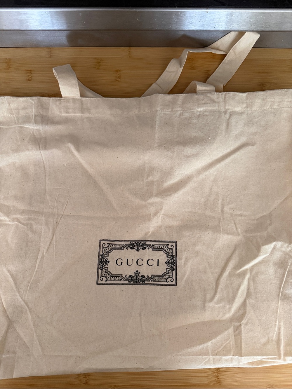 Gucci Beige Canvas Logo Dust bag/Tote - Picture 6 of 6